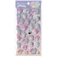 Japan Sanrio Bubble Sticker - Little Twin Stars / Gold Foil