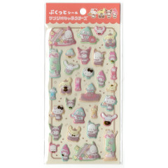 Japan Sanrio Bubble Sticker - Retro Cafe / Gold Foil