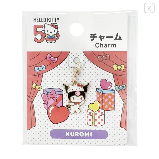 Japan Sanrio Metal Charm - Kuromi / Hello Kitty 50th Anniversary - 1