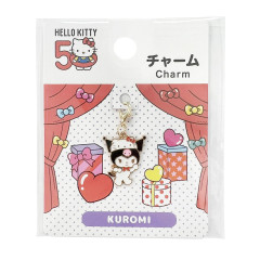 Japan Sanrio Metal Charm - Kuromi / Hello Kitty 50th Anniversary