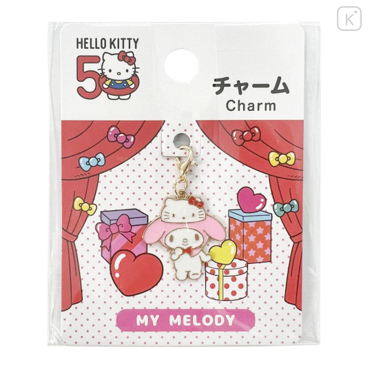 Japan Sanrio Metal Charm - My Melody / Hello Kitty 50th Anniversary - 1