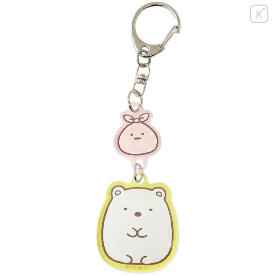 Japan San-X Acrylic Keychain - Sumikko Gurashi / Shirokuma & Furoshiki - 1