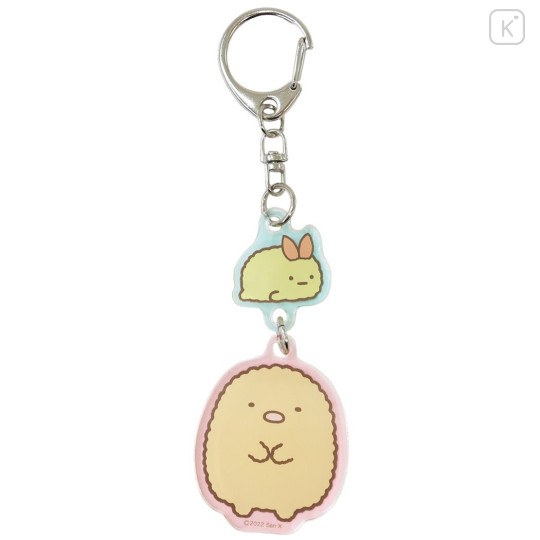 Japan San-X Acrylic Keychain - Sumikko Gurashi / Tonkatsu & Ebifurai no Shippo - 1