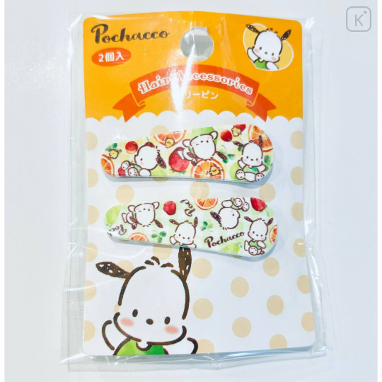 Japan Sanrio Hair Clip Set - Pochacco / Orange - 1