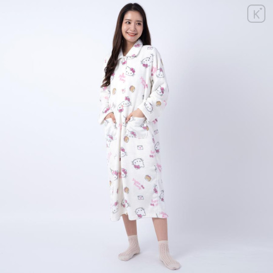 Japan Sanrio One Piece Dress Pajamas - Hello Kitty / Ivory - 1