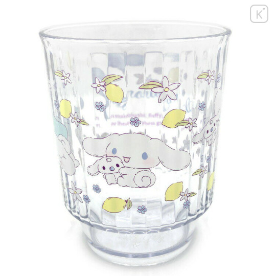 Japan Sanrio Clear Plastic Tumbler - Cinnamoroll / Milk Lemon - 1