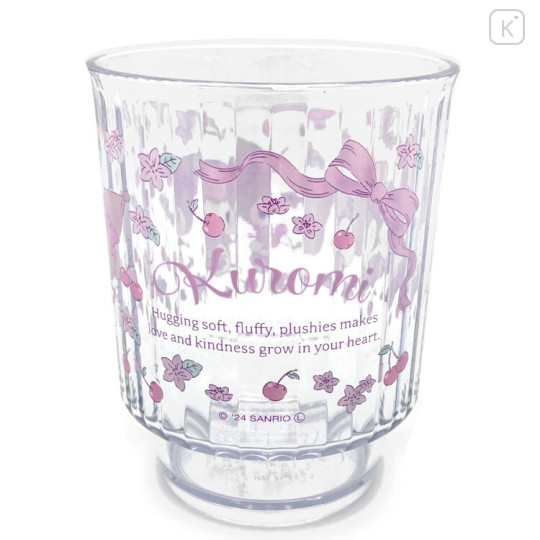 Japan Sanrio Clear Plastic Tumbler - Kuromi / Baku Cherry - 2