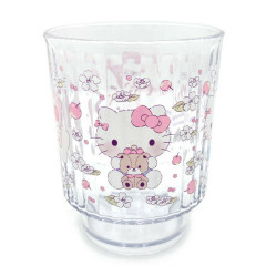 Japan Sanrio Clear Plastic Tumbler - Hello Kitty / Tiny Chum Apple