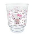 Japan Sanrio Clear Plastic Tumbler - Hello Kitty / Tiny Chum Apple - 1