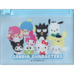 Japan Sanrio Clear Zipper Case - Characters Blue