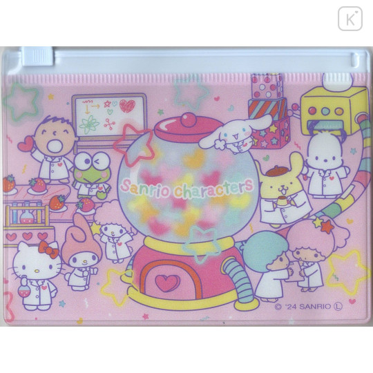 Japan Sanrio Clear Zipper Case - Characters Pink Love Lab - 1