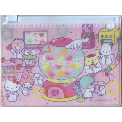 Japan Sanrio Clear Zipper Case - Characters Pink Love Lab