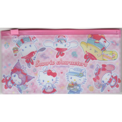 Japan Sanrio Clear Zipper Case - Characters Cafe Pink