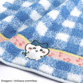 Japan Chiikawa Mini Towel Jacquard Handkerchief - Hachiware / Navy Gingham - 2