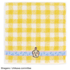 Japan Chiikawa Mini Towel Jacquard Handkerchief - Usagi / Yellow Gingham