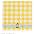 Japan Chiikawa Mini Towel Jacquard Handkerchief - Usagi / Yellow Gingham - 1