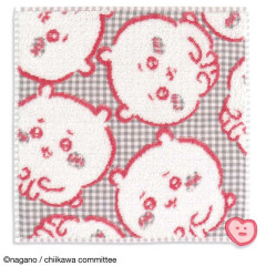 Japan Chiikawa Mini Towel Jacquard Handkerchief - Chiikawa / Shy Grey Pink