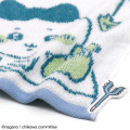 Japan Chiikawa Mini Towel Handkerchief - Hachiware / Reading Blue - 2