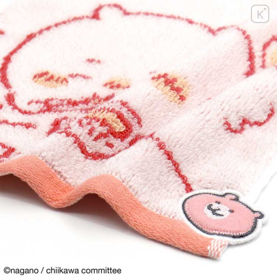 Japan Chiikawa Mini Towel Handkerchief - Chiikawa / Noodle Pink - 2