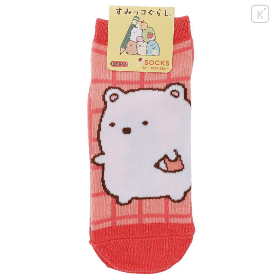 Japan San-X Socks - Sumikko Gurashi / Shirokuma Pink - 1