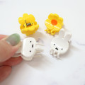 Japan Miffy Mini Hair Clip 4pcs - Miffy & Yellow Flower - 2