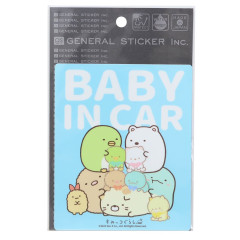 Japan San-X Car Vinyl Sticker - Sumikko Gurashi / Baby in Car Blue