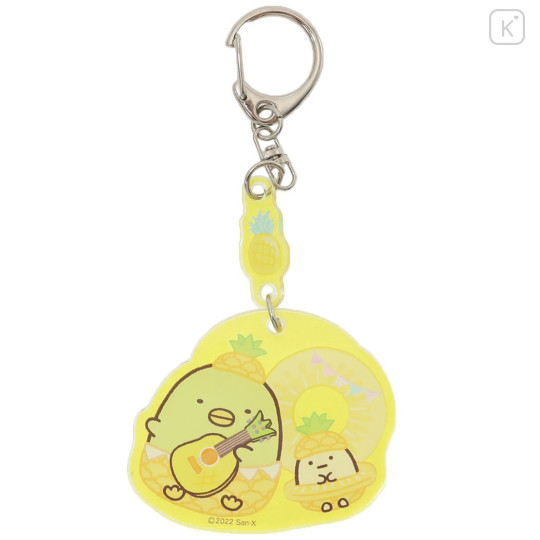 Japan San-X Acrylic Keychain - Sumikko Gurashi / Fruit Vacation Penguin? & Tapioca Pineapple - 1