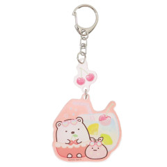 Japan San-X Acrylic Keychain - Sumikko Gurashi / Fruit Vacation Shirokuma & Furoshiki