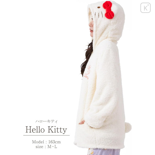 Japan Sanrio Costume Warm Hoodie with Tail - Hello Kitty - 3