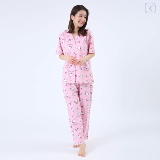 Japan Sanrio Short Sleeve Shirt Pajamas (M) - Hello Kitty / Pink - 1