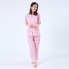 Japan Sanrio Short Sleeve Shirt Pajamas (M) - Hello Kitty / Pink