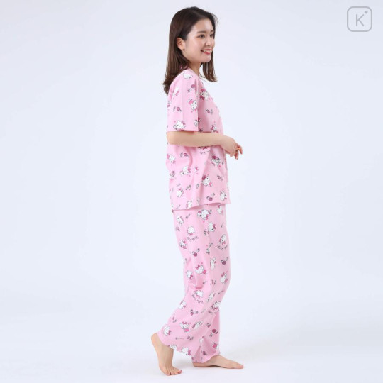 Japan Sanrio Short Sleeve Shirt Pajamas (M) - Hello Kitty / Pink - 4