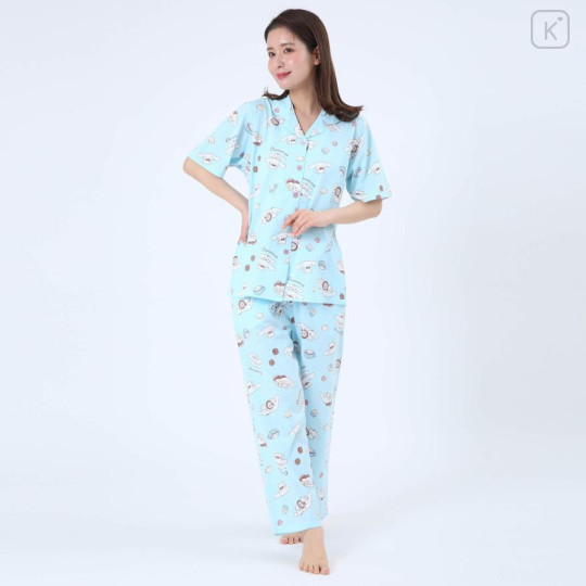 Japan Sanrio Short Sleeve Shirt Pajamas (M) - Cinnamoroll / Mint - 1