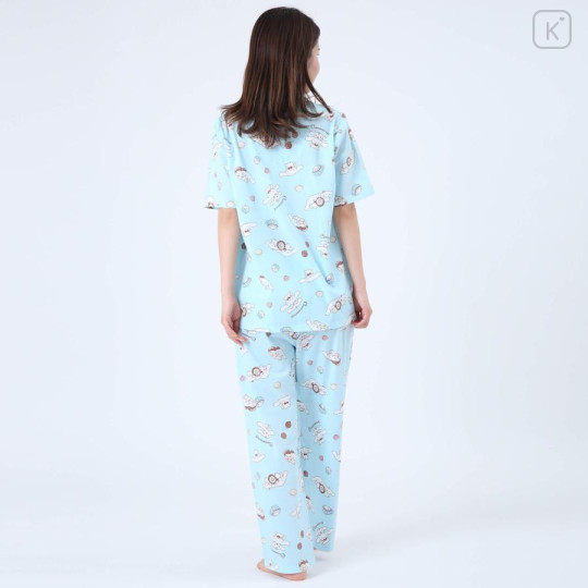 Japan Sanrio Short Sleeve Shirt Pajamas (M) - Cinnamoroll / Mint - 3