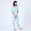 Japan Sanrio Short Sleeve Shirt Pajamas (M) - Cinnamoroll / Mint - 4