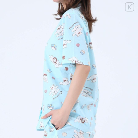 Japan Sanrio Short Sleeve Shirt Pajamas (M) - Cinnamoroll / Mint - 6