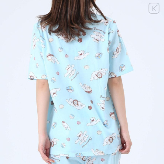 Japan Sanrio Short Sleeve Shirt Pajamas (M) - Cinnamoroll / Mint - 7