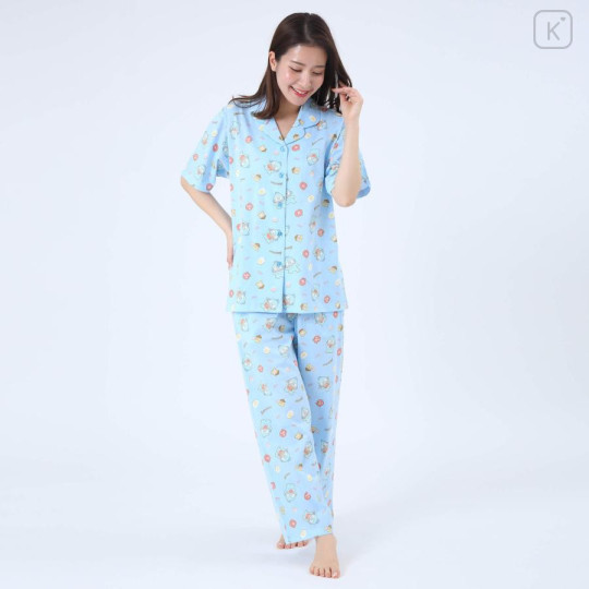 Japan Sanrio Short Sleeve Shirt Pajamas (M) - Hangyodon / Blue - 1