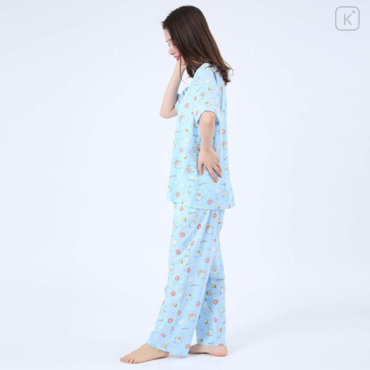 Japan Sanrio Short Sleeve Shirt Pajamas (M) - Hangyodon / Blue - 2