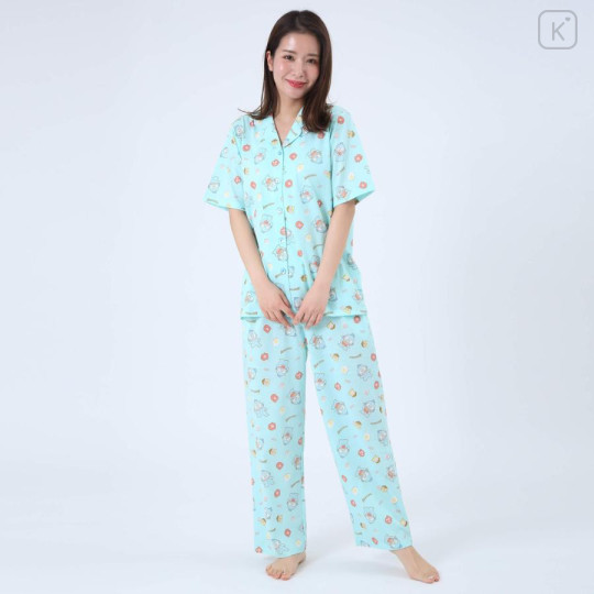 Japan Sanrio Short Sleeve Shirt Pajamas (M) - Hangyodon / Mint - 1