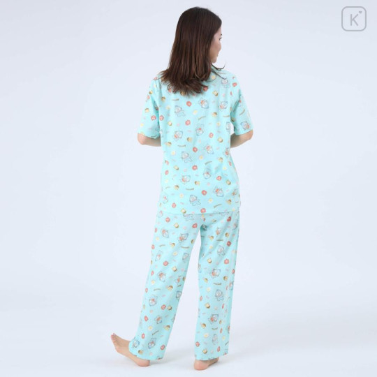 Japan Sanrio Short Sleeve Shirt Pajamas (M) - Hangyodon / Mint - 3