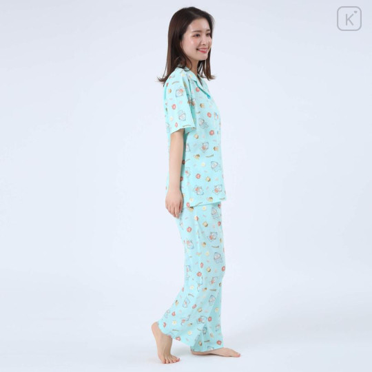 Japan Sanrio Short Sleeve Shirt Pajamas (M) - Hangyodon / Mint - 4