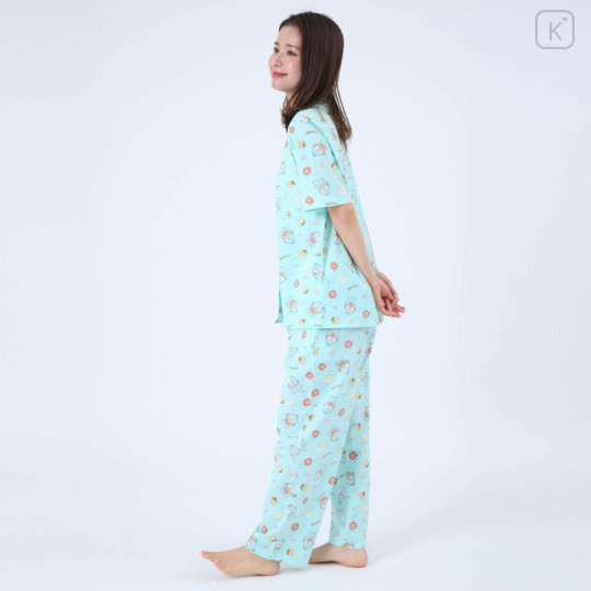 Japan Sanrio Short Sleeve Shirt Pajamas (L) - Hangyodon / Mint - 2