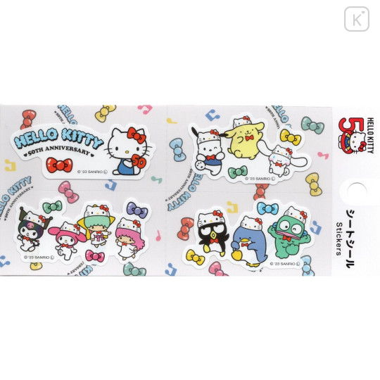 Japan Sanrio Big Sticker - Hello Kitty 50th Anniversary Characters - 1