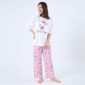 Japan Sanrio Short Sleeve T-shirt Pajamas (M) - Hello Kitty / White & Pink - 1