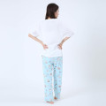 Japan Sanrio Short Sleeve T-shirt Pajamas (M) - Cinnamoroll / White & Mint - 3