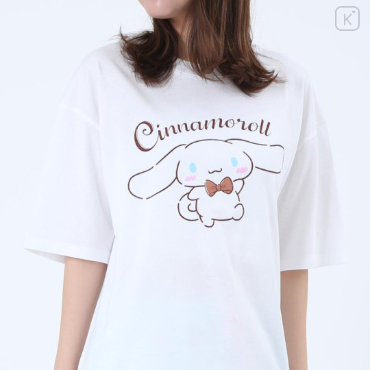 Japan Sanrio Short Sleeve T-shirt Pajamas (M) - Cinnamoroll / White & Mint - 5