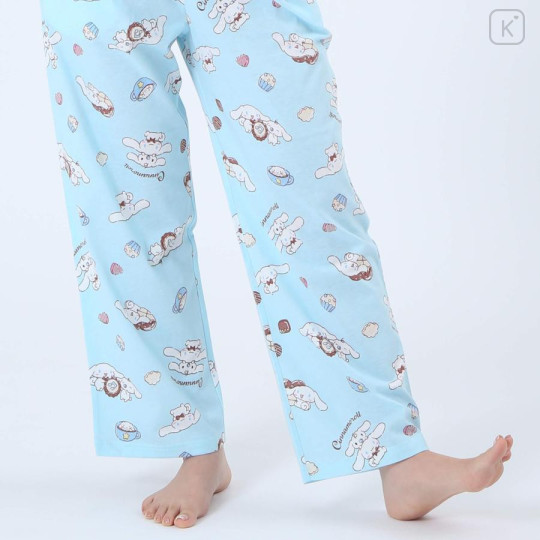 Japan Sanrio Short Sleeve T-shirt Pajamas (M) - Cinnamoroll / White & Mint - 7