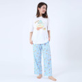 Japan Sanrio Short Sleeve T-shirt Pajamas (M) - Hangyodon / White & Blue - 1