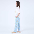 Japan Sanrio Short Sleeve T-shirt Pajamas (M) - Hangyodon / White & Blue - 2